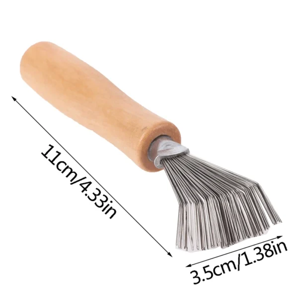 1PCS Wooden Comb Cleaner Delicate Cleaning Removable Hair Brush Comb Cleaner Tool Handle Embeded Tool 6