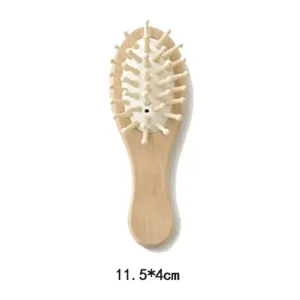 Newborn Wooden Hair Comb Natural Wool Comb Hair Brush Infant Head Massager Portable Little Child Accessories for Newborn Baby 6