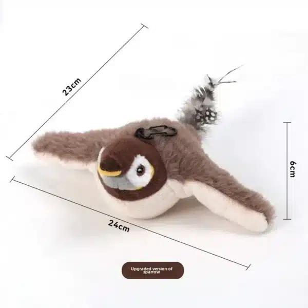 Hot Cat Interactive Toys Catnip Electric Pat Bird (with Catnip) Dog Cats Touch-Activated Squeaky Plush Toy Pet USB Rechargeable 6