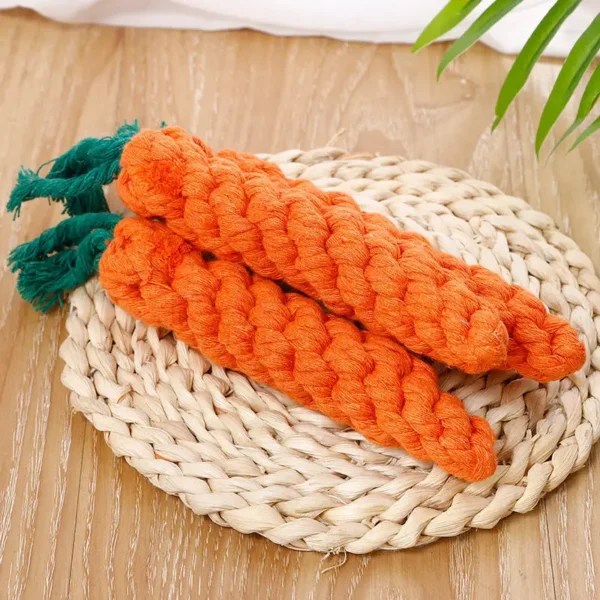 1pc Pet Knot Toy for Dog and Cat Carrot Shape Dog Chew Toys Cotton Rope Toys for Indoor Dogs Cat Toys Dog Accessories 4