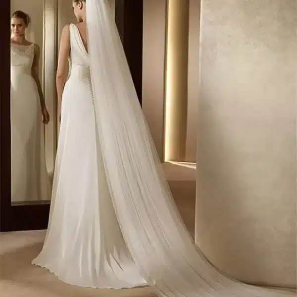 Elegant Bridal Veil with Comb 3 Meter 1 Layer/2 Layer/3 layer White Ivory Simple Bride Cathedral Veils Wedding Accessories 4