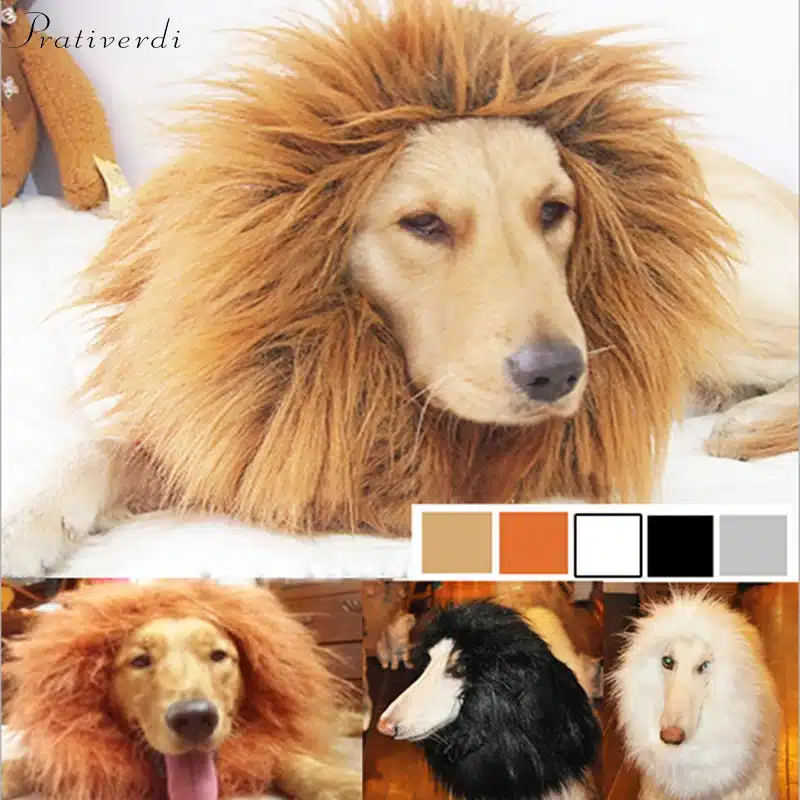 Cute Pet Cosplay Clothes Transfiguration Costume Lion Mane Winter Warm Wig Cat Large Dog Party Decoration With Ear Pet Apparel 1