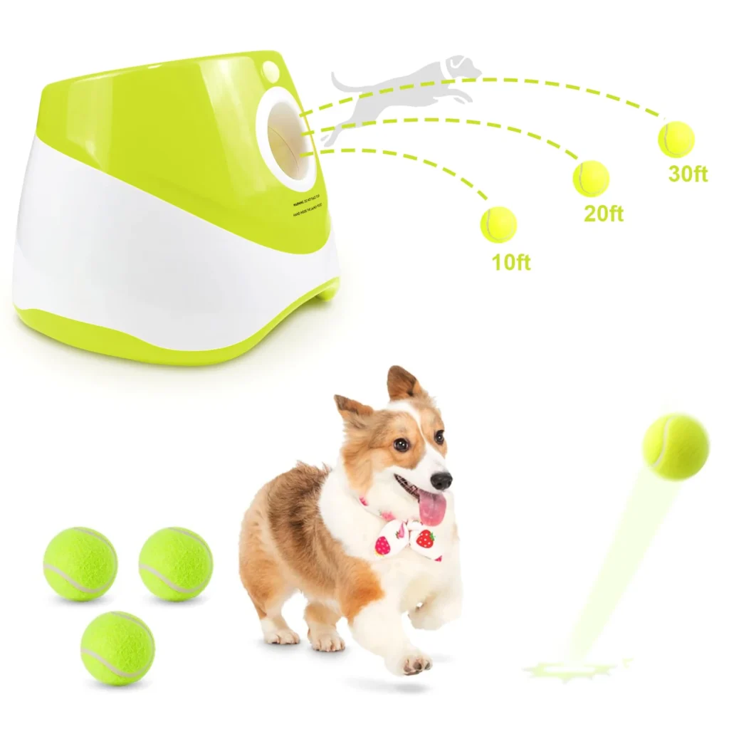 Dog Ball Thrower Launcher Ball Launcher for Dogs with 3Tennis Ball Interacive Dog Toys Fun Indoor Outdoor Adjustable Distance 1