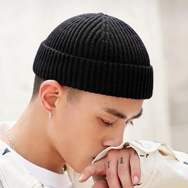 Rimiut Knitted Hat for Men & Women Caps Wool Fashion Simple Warm Skullies Beanies Solid Autumn Winter Beanie Cap Trendy Style 1