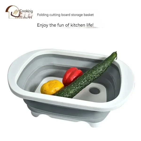 New Multifunctional Cutting Board Folding Cutting Board Kitchen Supplies Are Convenient and Simple Draining Basket 5
