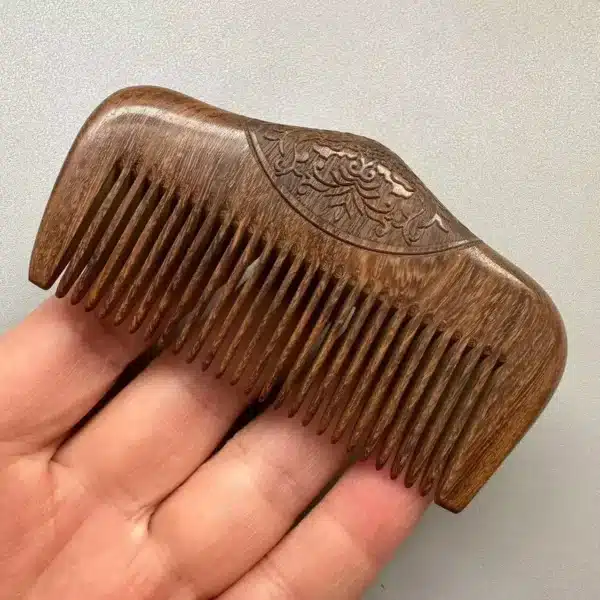 Pocket Wooden Comb Natural Black Gold Sandalwood Super Narrow Tooth Wood Combs No Static Lice Beard Comb Hair Styling 6