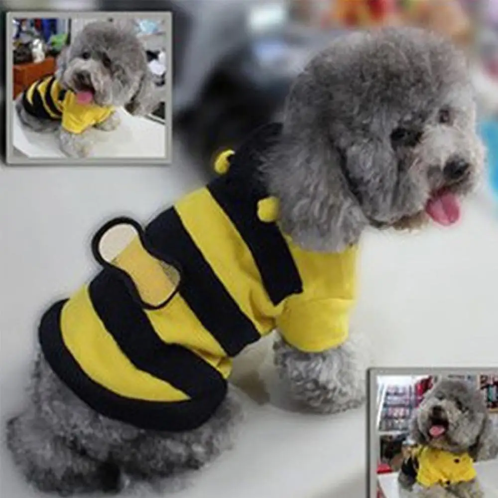 Dog Coat Outfit Pet Hoodie Clothes Cute Fancy Puppy Apparel Costume Cat Bee Style 1