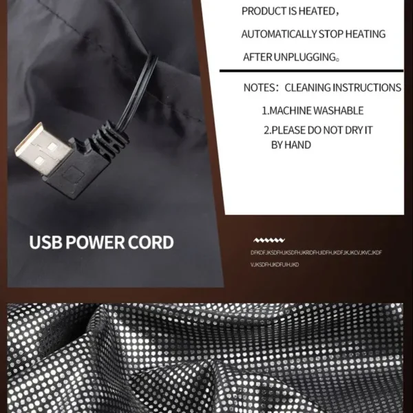 9 Heated Vest Zones Electric Heated Jackets Men Women Sportswear Heated Coat Graphene Heat Coat USB Heating Jacket For Camping 3