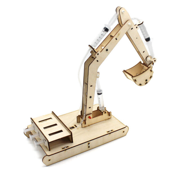 Wooden Hydraulic Excavator Model Children's Toys Wooden Handmade Materials Scientific