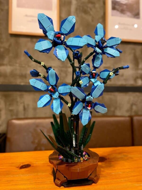 Children Educational Assembly Building Blocks Flower Small Particles Blue Silk Handmade DIY Decoration Ornaments Bonsai - Image 6