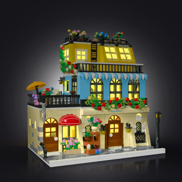 City Street View Coffee Restaurant Building Assembled Building Block Toys - Image 5