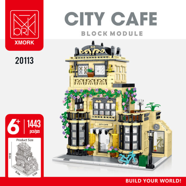 City Street View Coffee Restaurant Building Assembled Building Block Toys - Image 6