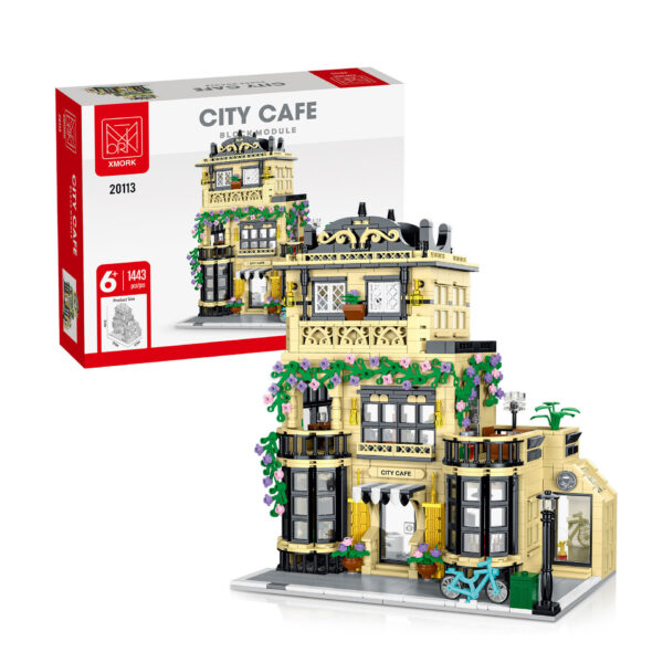 City Street View Coffee Restaurant Building Assembled Building Block Toys - Image 7