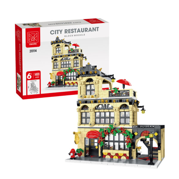 City Street View Coffee Restaurant Building Assembled Building Block Toys - Image 8