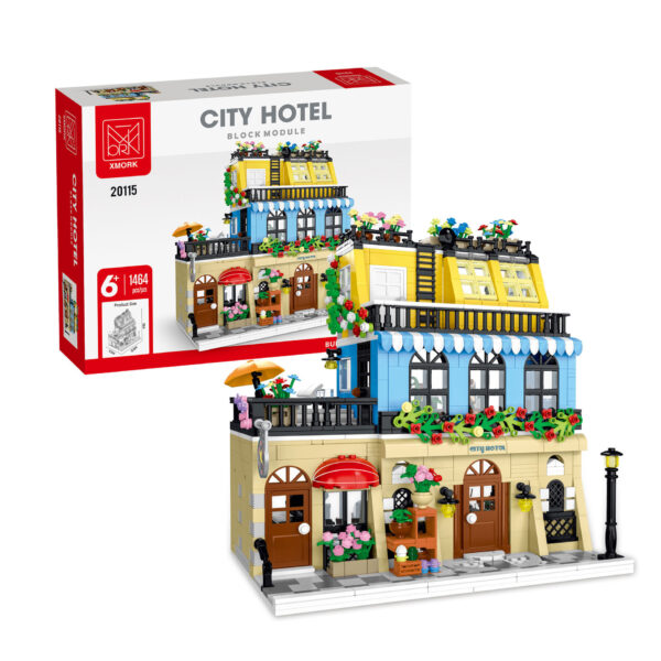 City Street View Coffee Restaurant Building Assembled Building Block Toys - Image 9