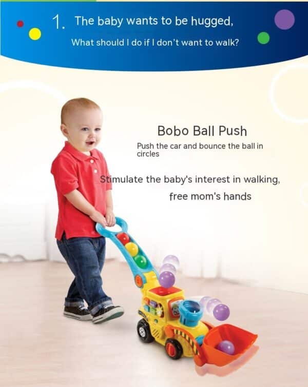 Bounce Ball Pusher Car Toddler And Baby Toddler Trolley Multi-function Game Forklift Toy - Image 6