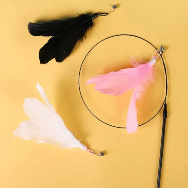 Cat Toy Feather Toys for Cats ScratchTease Cat Toys Interactive Funny Bite Resistant Cats Toy with Bell Wire Sucker Pet Products 2