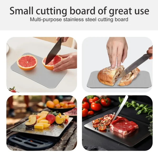 Board Kitchen Titanium Cutting Boards For Stainless 304Steel Thickened Double-Sided Non-Slip Durable Portable FruitMeat Chopping 4