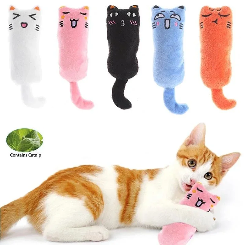 Pet Toy Rustle Sound Catnip Toy Cat Supplies Pet Cute Cat Toys Kitten Teeth Grinding Cat Plush Thumb Pillow Pet Products gatos 1