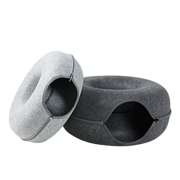 Donut Cat Bed Interactive Tunnel Pet Felt Indoor Toys Cats House Kitten Training Toy Cat Kennel Pets Supplies 5