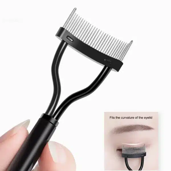 1 Pcs Black Foldable Eyelash Brush Comb Beauty Makeup Lash Separator Stainless Steel Eyelash Curler Mascara Curl Cosmetic Tool 6