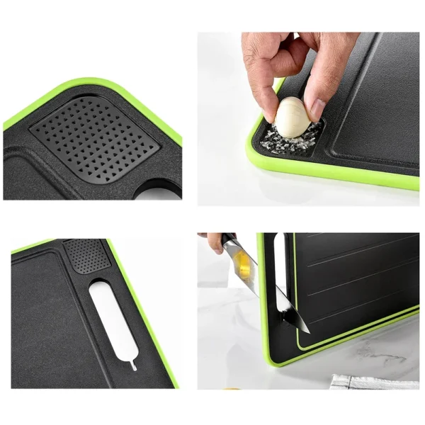 4 in 1 Defrosting Cutting Board Tray with Grater Sharpener Double Sided Chopping Board Frozen Meat Fish Food Tray Meat Tools 4