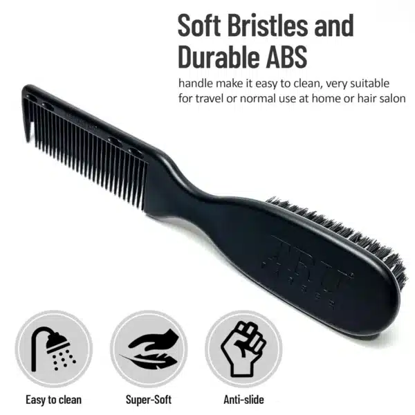 PRO Fading Brush, Barber Fade Brush, Cleaning Brush for Clippers,Beard Brush Dual-Use Hair Brush Comb Portable 4