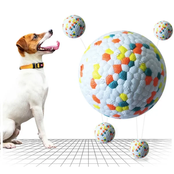 1pc Teething Pet Toy Dog Solid Toy Ball Interactive Dog Toy Light Popcorn Ball Dog Ball Light Chew Rubber Ball High Elastic Bite 3