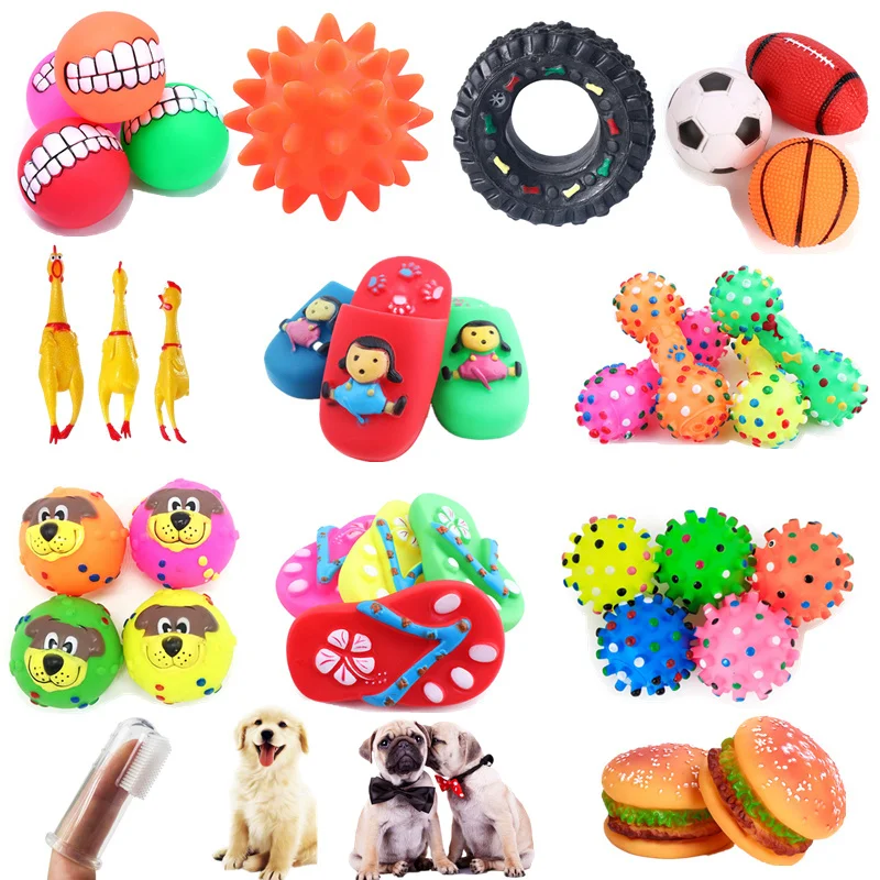 hot sale New Squeak Dog Toy Chew Bone Slipper Squeaky Ball Dog Toys Tooth Grinding Training Pet Toy Supplies 1