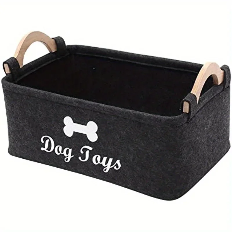 Felt pet toy box, dog toy box, storage basket box - perfect for organizing pets 1