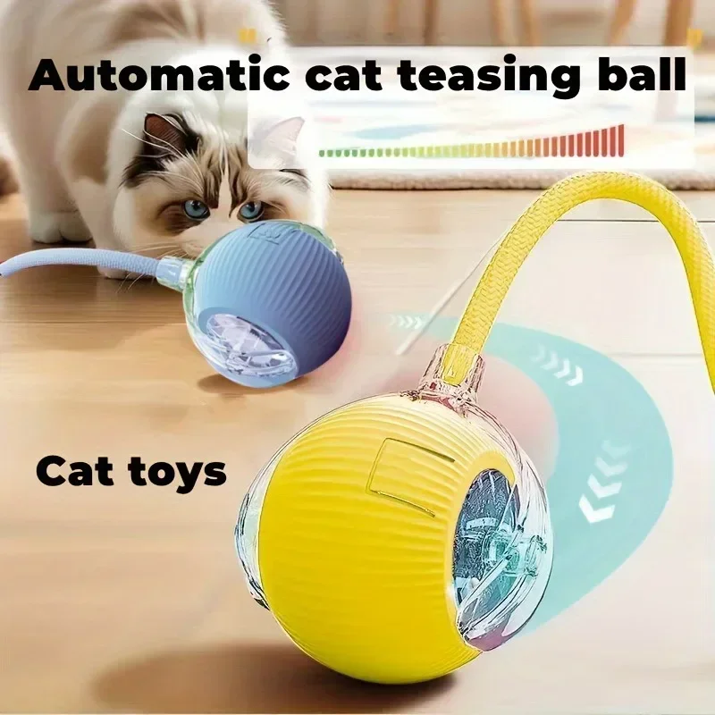 Cat Interactive Ball Toy Automatic Rolling Ball with Tail Rechargeable Smart Pet Interactive Toy Intelligent Mouse for Cat 1