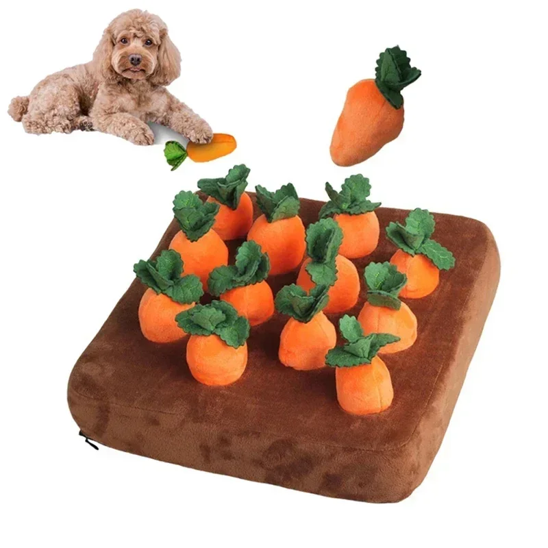 Dog Toys Snuffle Mat for Pet Plush Carrot Toy Mat Innovative Plush Vegetable Field Pull Radish Plush Carrot Dog Interactive Toys 1