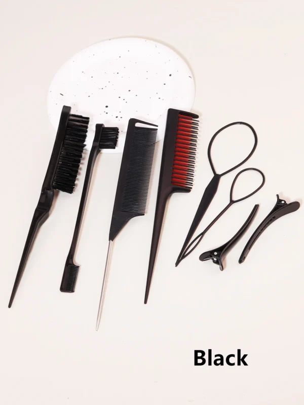 8-piece hair styling comb set with triple tear comb mouse tail comb edge brush hair salon accessories Special for real hair wigs 1