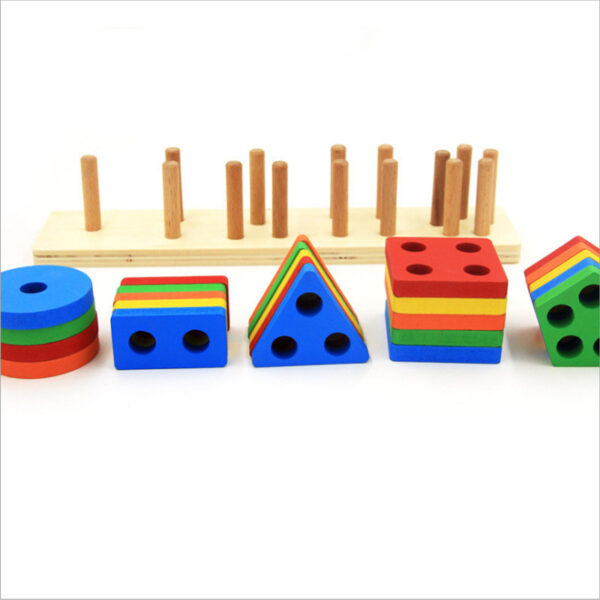 Baby Geometric Intelligence Board Shape Matching Building Block Toy - Image 3