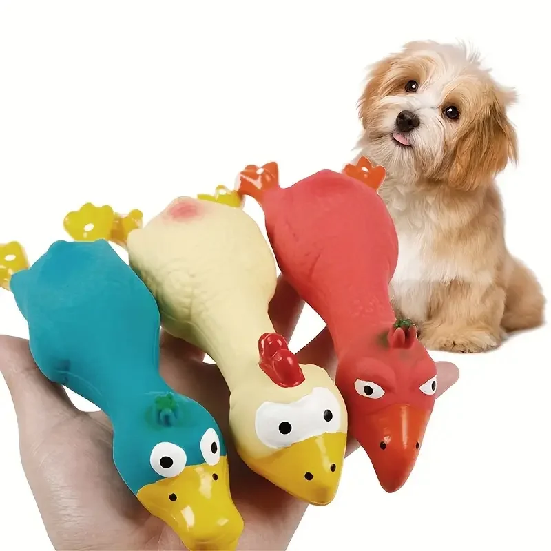 Dog Toys Make a Sound Cooing Chicken Dog Toy - Durable Latex Chew For Small To Medium Breeds Interactive Play & Dental Health 1