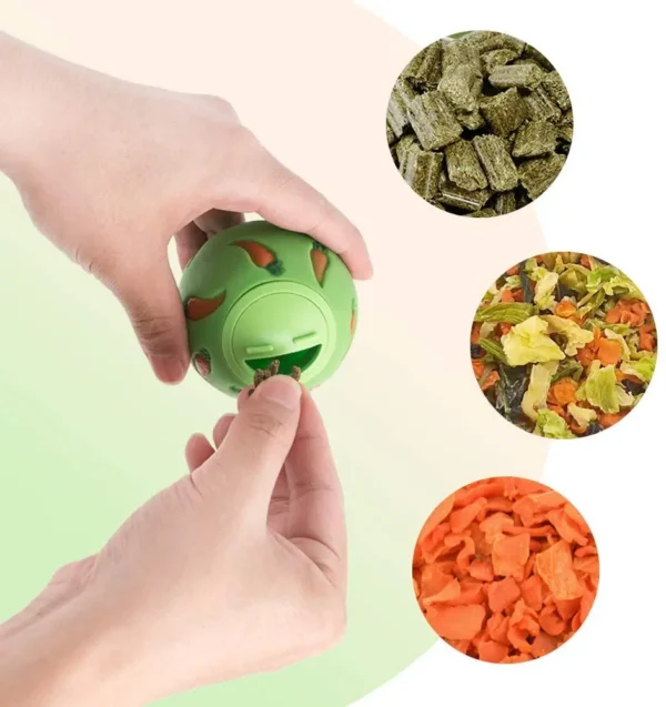 1pcs Rabbit Treat Ball Pet Slow Feeder Interactive Bunny Toy Snack Toy Ball Bite Resistant Feeding Toys Ferret Kitty Hamster Toy 4