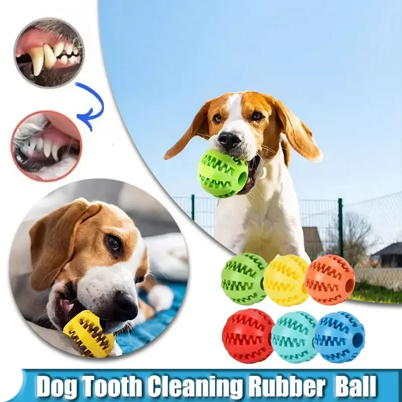 Dog Toy Ball Interactive Elasticity Puppy Chew Toy Nontoxic Bite Resistant Dog Pet Food Treat Feeder Chew Tooth Cleaning Ball 1