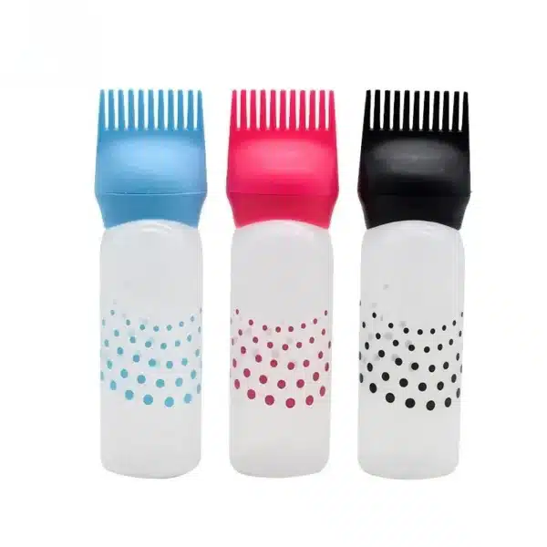 160ml Refillable Hair Coloring Bottle Applicator Comb Plastic Dyeing Shampoo Hair Comb Bottle Salon Hair Coloring Tools Supplies 1