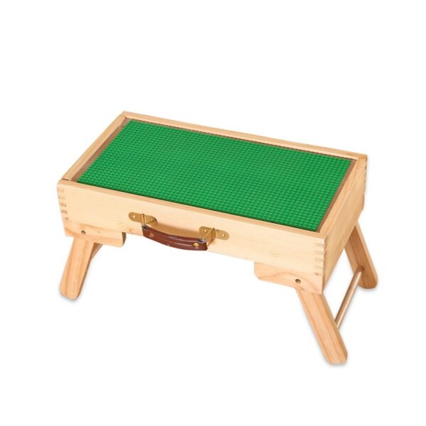 Block compatible Storage Play Table folding Custom Made Wooden Chalkboard Kids Children - Image 3