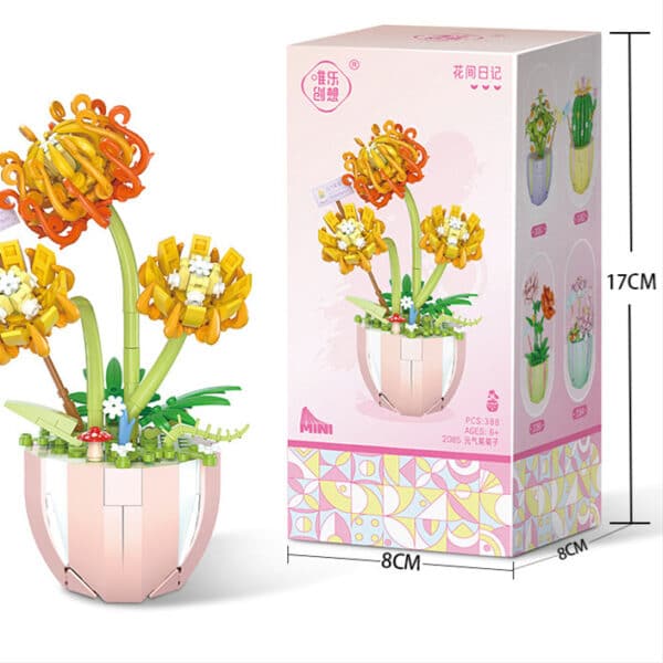 Building Block Puzzle Toy Eternal Flower Potted Mini Succulent Potted Plant - Image 4