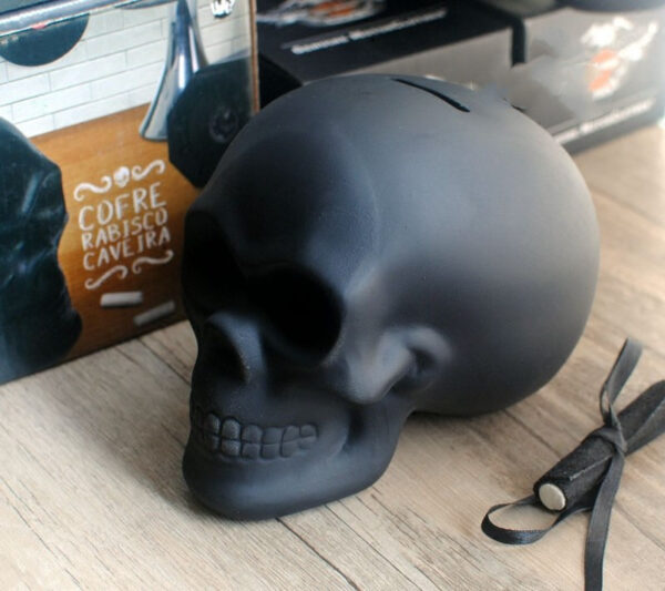 Blackboard Glaze Ceramic Skull DIY Graffiti Piggy Bank - Image 4