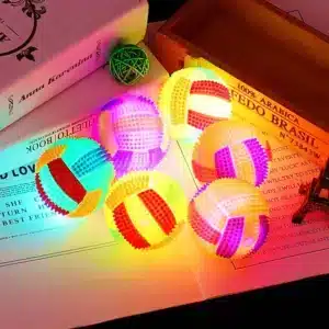 Glowing Ball Dog Toy Led Puppy Bouncy Chew Dog Ball Molar Toy Pet Color Light Ball Interactive Toys for Cats Small Dogs 1