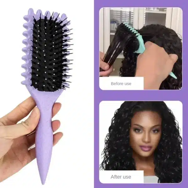 Women's Hair Comb Hollow Shaped Curly Hair Comb Multi Functional Scalp Massage And Anti-static Fluffy Hair Brush Hairstyle Tools 1