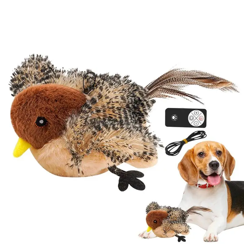 Flappy Bird Cat Toy Rechargeable Pet Cat Interactive Plush Toy Flapping Bird Toy Stimulate Hunting Instincts Remote Control USB 1