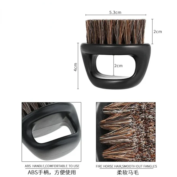 1Pcs Men's Beard Ring Brush Design Horse Bristle Men Shaving Brush Portable Barber Beard Brushes Salon Face Cleaning Razor Brush 4