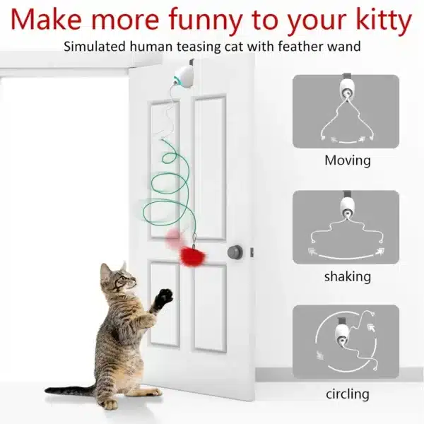 Electric Cat Toy Rope Automatic Teaser Cat String Toys Hanging Door Interactive Kitten Game Toy Random Swing Cat Catching Sticks 3