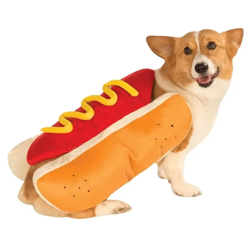 Funny Dog Costumes Hot Dog Shaped Dachshund Sausage Adjustable Clothes Pet Apparel Cat Party Costume Suit Dog Clothes 1