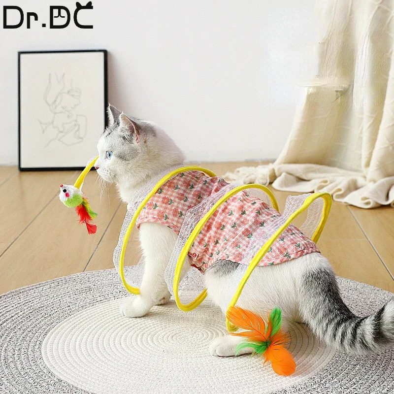 Dr.DC Cat Tunnel For Indoor Cats Collapsible Toy Coil Spiral Colorful Springs Cat Pet Crinkle Tunnels For Indoor Pet Supplies 1