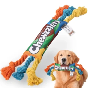 Puppy Dogs Toys Puppy colorful Cotton Chew Rope Knot Toy Durable Braided Dog Toys Dog Cleaning Teeth Braided Bone Rope 1