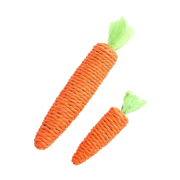 Fabric Carrot Cat Toy, Cat Annoyingly Grinding Teeth Sound Toy, Bite Resistant Paper Rope to Clean Teeth 3